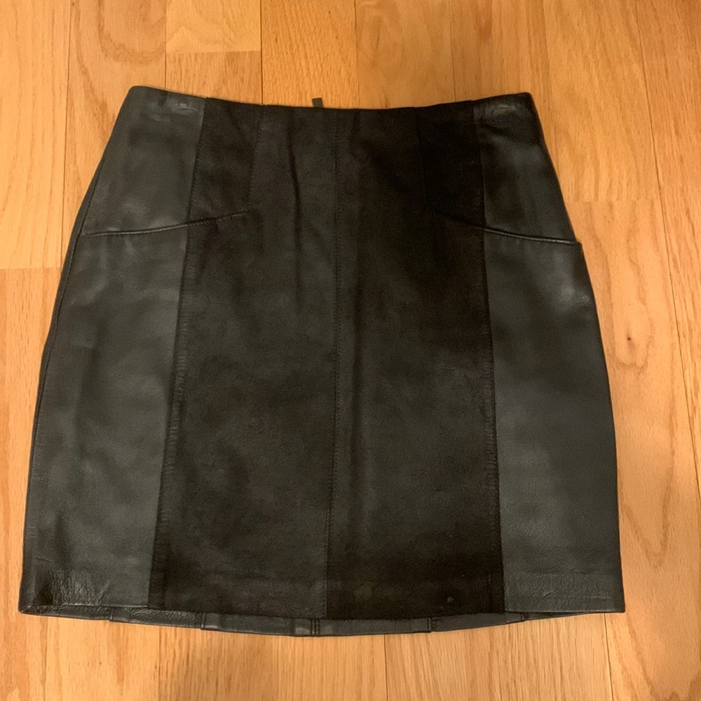 Nanette Lepore suede leather mini skirt 2